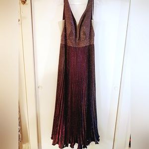 Pleated, Shimmering Evening Gown